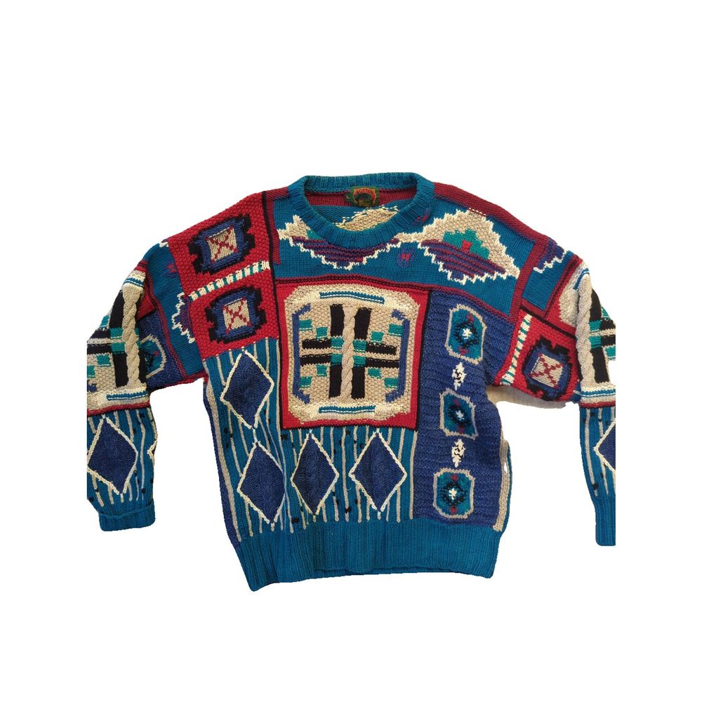 Boston Traders Vintage Multicolor Thick Knit Sweater Size Large